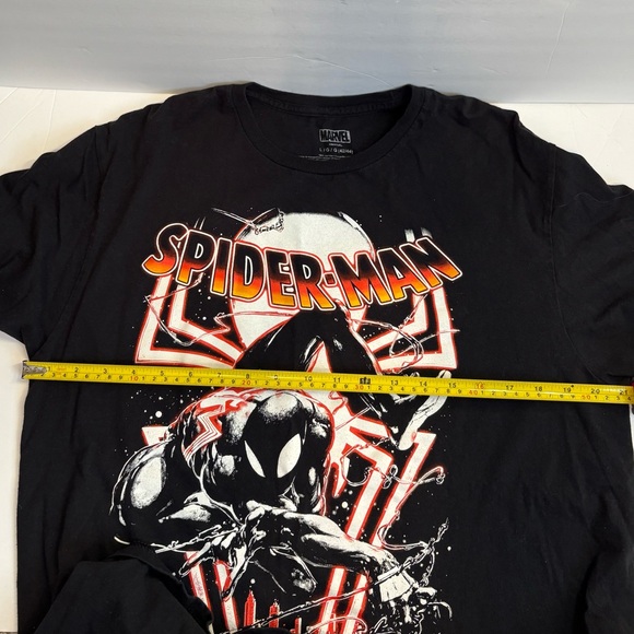 Marvel Spider Man Tee Shirt Symbiote Black Suit Black/Red Short Sleeve Mens Sz L - Picture 5 of 6
